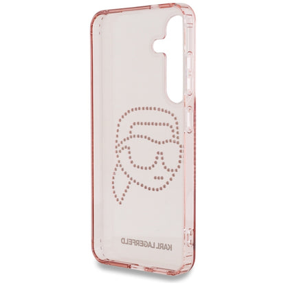 Hoes voor Samsung Galaxy S25 S931, Karl Lagerfeld, IML Rhinestones Karl's Head, Roze