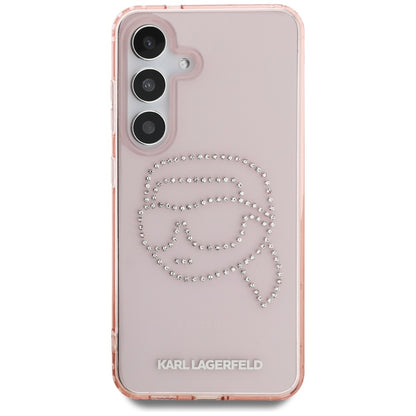 Hoes voor Samsung Galaxy S25 S931, Karl Lagerfeld, IML Rhinestones Karl's Head, Roze