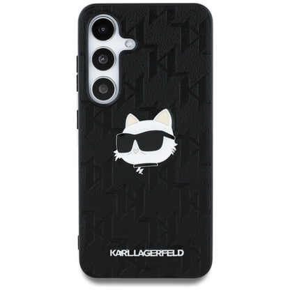 Hoes voor Samsung Galaxy S25 S931, Karl Lagerfeld, Monogram Choupette's Head, Zwart