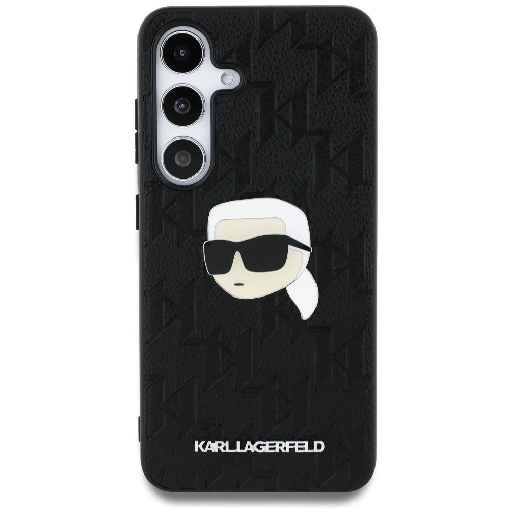 Étui pour Samsung Galaxy S25 S931, Karl Lagerfeld, Monogram Karl's Head, Noir