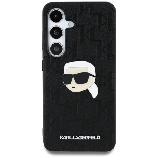 Étui pour Samsung Galaxy S25 S931, Karl Lagerfeld, Monogram Karl's Head, Noir