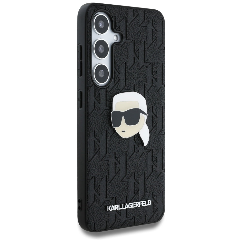 Étui pour Samsung Galaxy S25 S931, Karl Lagerfeld, Monogram Karl's Head, Noir