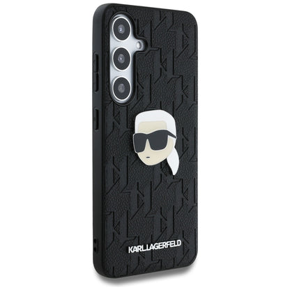 Étui pour Samsung Galaxy S25 S931, Karl Lagerfeld, Monogram Karl's Head, Noir
