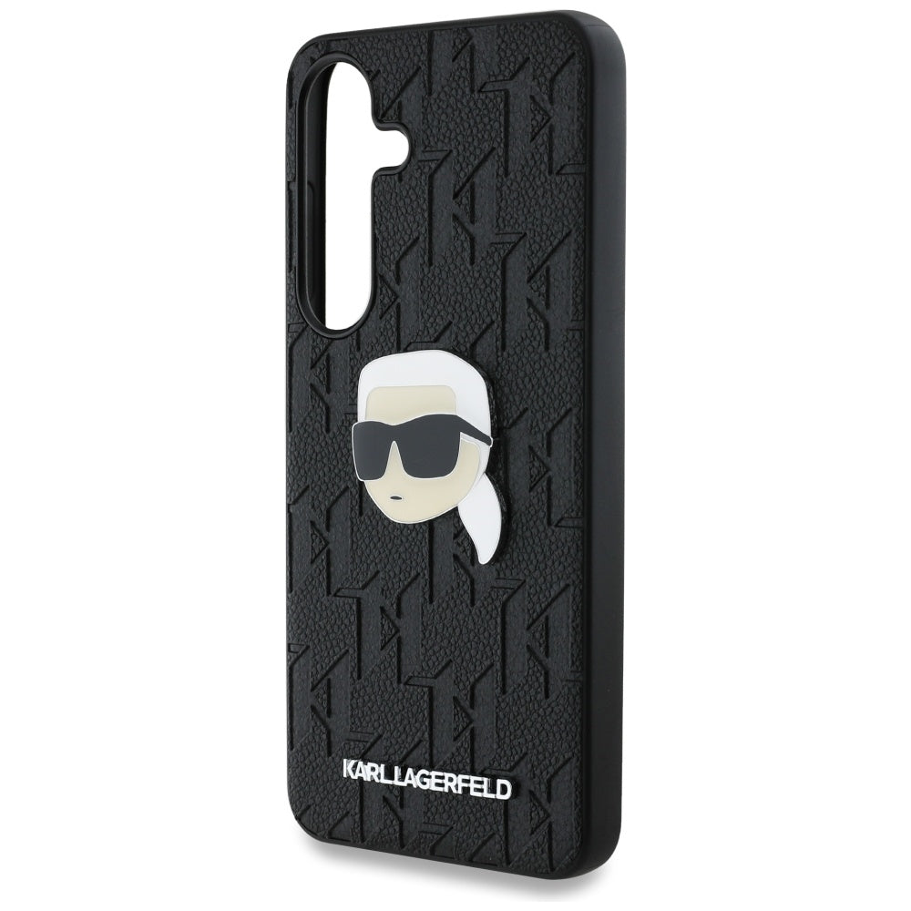 Étui pour Samsung Galaxy S25 S931, Karl Lagerfeld, Monogram Karl's Head, Noir