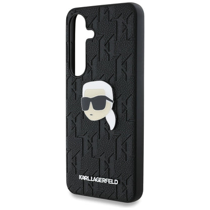 Étui pour Samsung Galaxy S25 S931, Karl Lagerfeld, Monogram Karl's Head, Noir