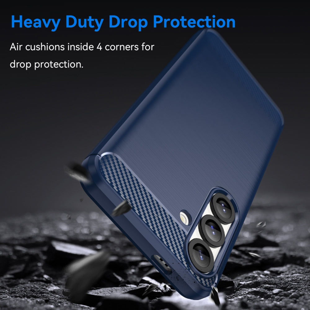 Coque pour Samsung Galaxy S25 S931, Techsuit, Carbone, Bleue