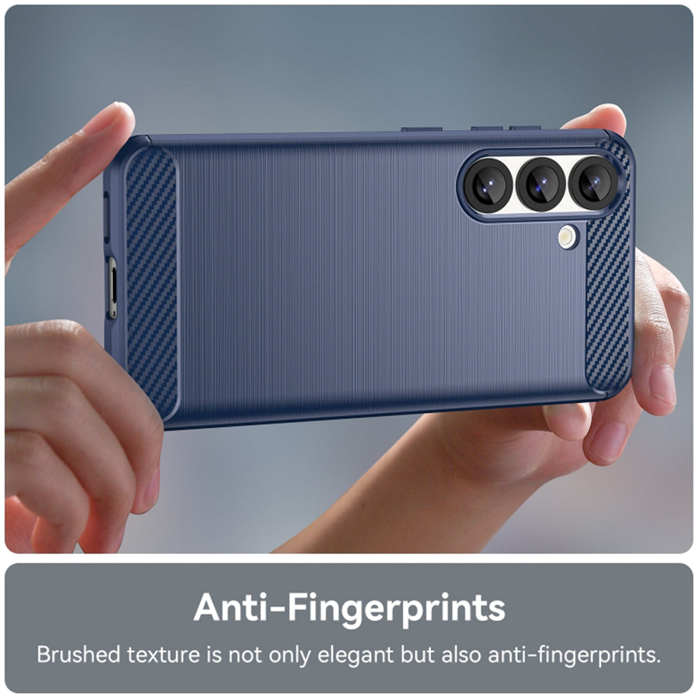 Coque pour Samsung Galaxy S25 S931, Techsuit, Carbone, Bleue