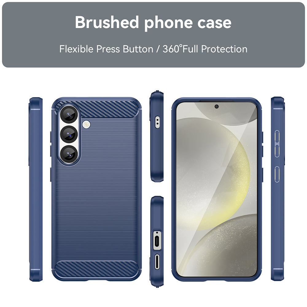 Coque pour Samsung Galaxy S25 S931, Techsuit, Carbone, Bleue
