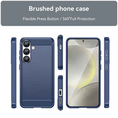 Coque pour Samsung Galaxy S25 S931, Techsuit, Carbone, Bleue