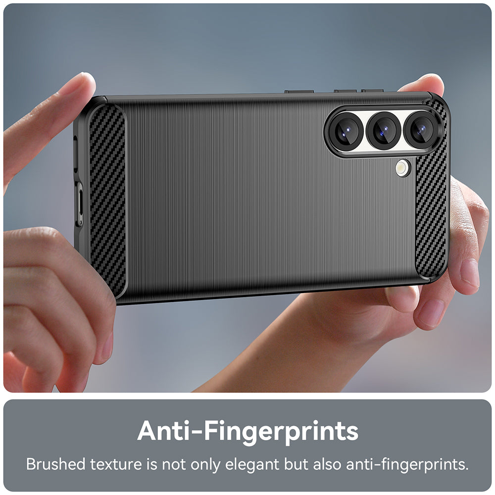 Hülle für Samsung Galaxy S25 S931, Techsuit, Carbon, Schwarz