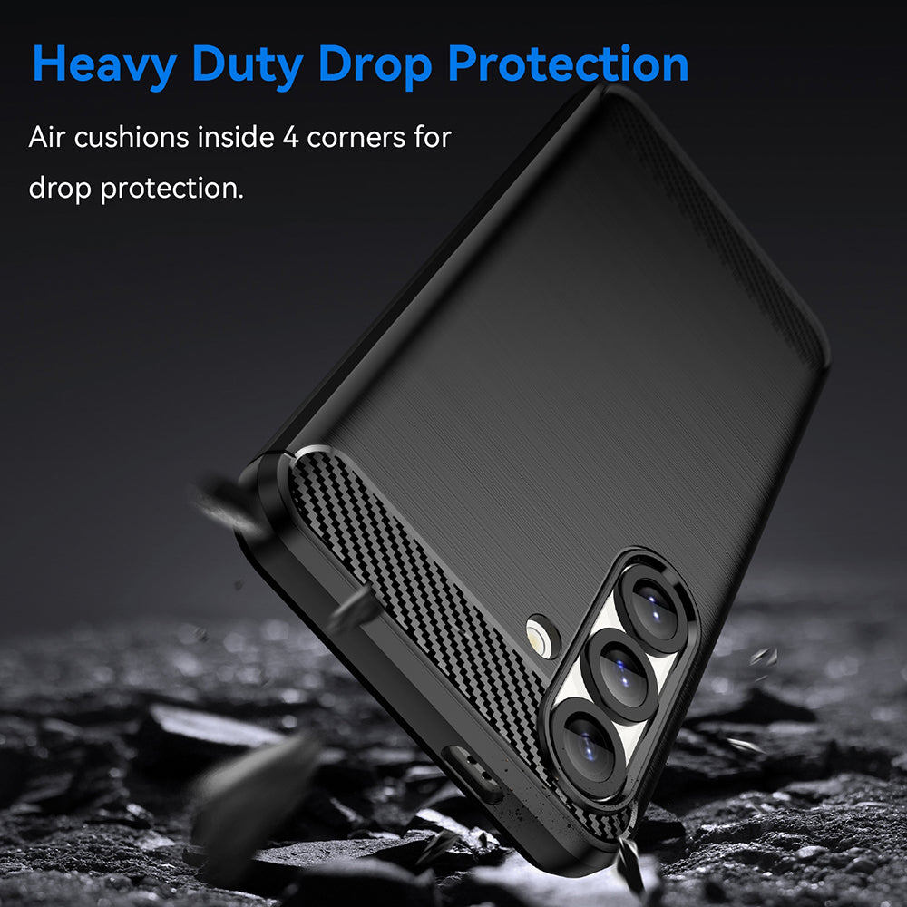 Hülle für Samsung Galaxy S25 S931, Techsuit, Carbon, Schwarz