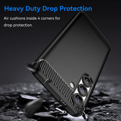 Hülle für Samsung Galaxy S25 S931, Techsuit, Carbon, Schwarz