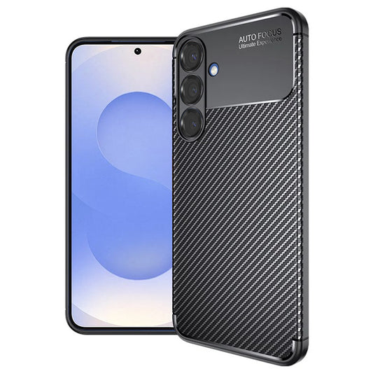 Hoes voor Samsung Galaxy S25 S931, Techsuit, CarbonFiber, Zwart
