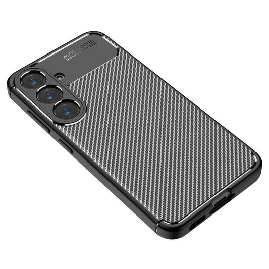 Hoes voor Samsung Galaxy S25 S931, Techsuit, CarbonFiber, Zwart