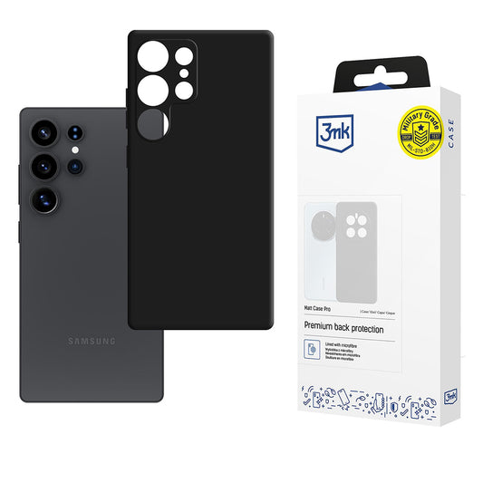 Hoes voor Samsung Galaxy S25 Ultra S938, 3MK, Pro, Mat Zwart