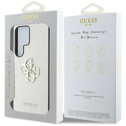 Étui pour Samsung Galaxy S25 Ultra S938, Guess, 4G Grained Big and Classic Logo, Beige