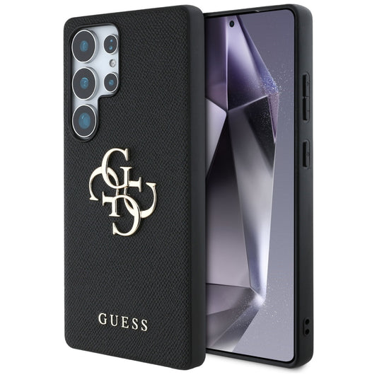Étui pour Samsung Galaxy S25 Ultra S938, Guess, 4G Grained Big and Classic Logo, Noir