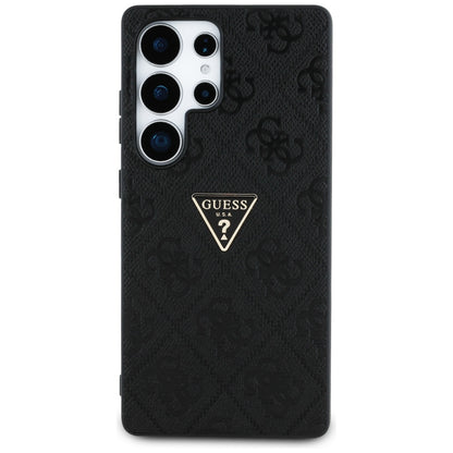 Hoes voor Samsung Galaxy S25 Ultra S938, Guess, Grained Hot Stamp 4G Triangle, Zwart