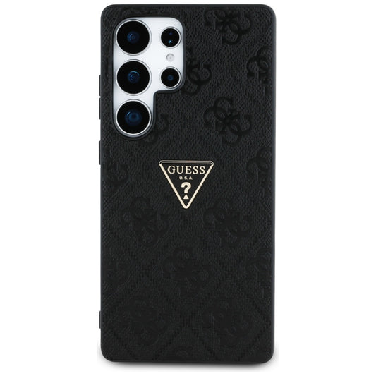 Housse pour Samsung Galaxy S25 Ultra S938, Guess, Grained Hot Stamp 4G Triangle, Noire