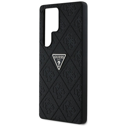Hoes voor Samsung Galaxy S25 Ultra S938, Guess, Grained Hot Stamp 4G Triangle, Zwart