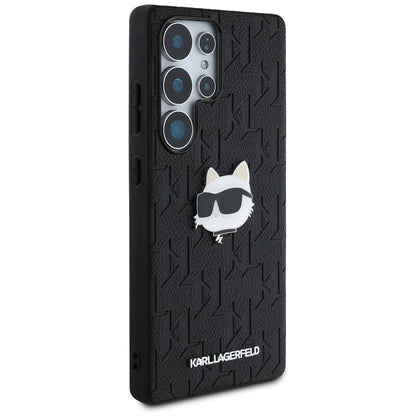 Hoes voor Samsung Galaxy S25 Ultra S938, Karl Lagerfeld, Monogram Choupette's Head, Zwart