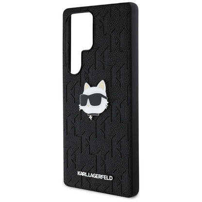 Hoes voor Samsung Galaxy S25 Ultra S938, Karl Lagerfeld, Monogram Choupette's Head, Zwart