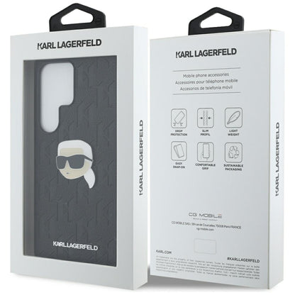 Hoes voor Samsung Galaxy S25 Ultra S938, Karl Lagerfeld, Monogram Karl's Head, Zwart