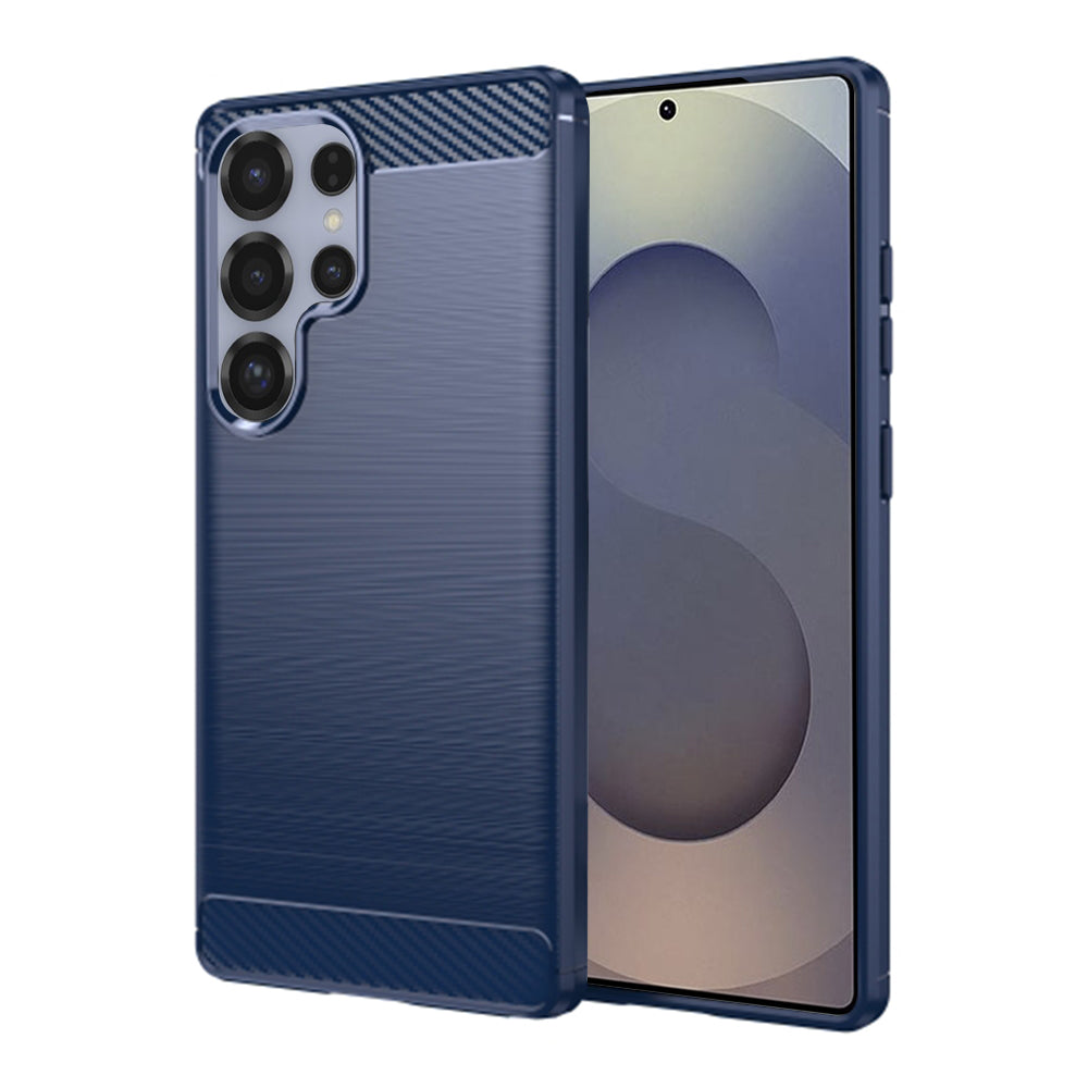 Coque pour Samsung Galaxy S25 Ultra S938, Techsuit, Carbone, Bleue