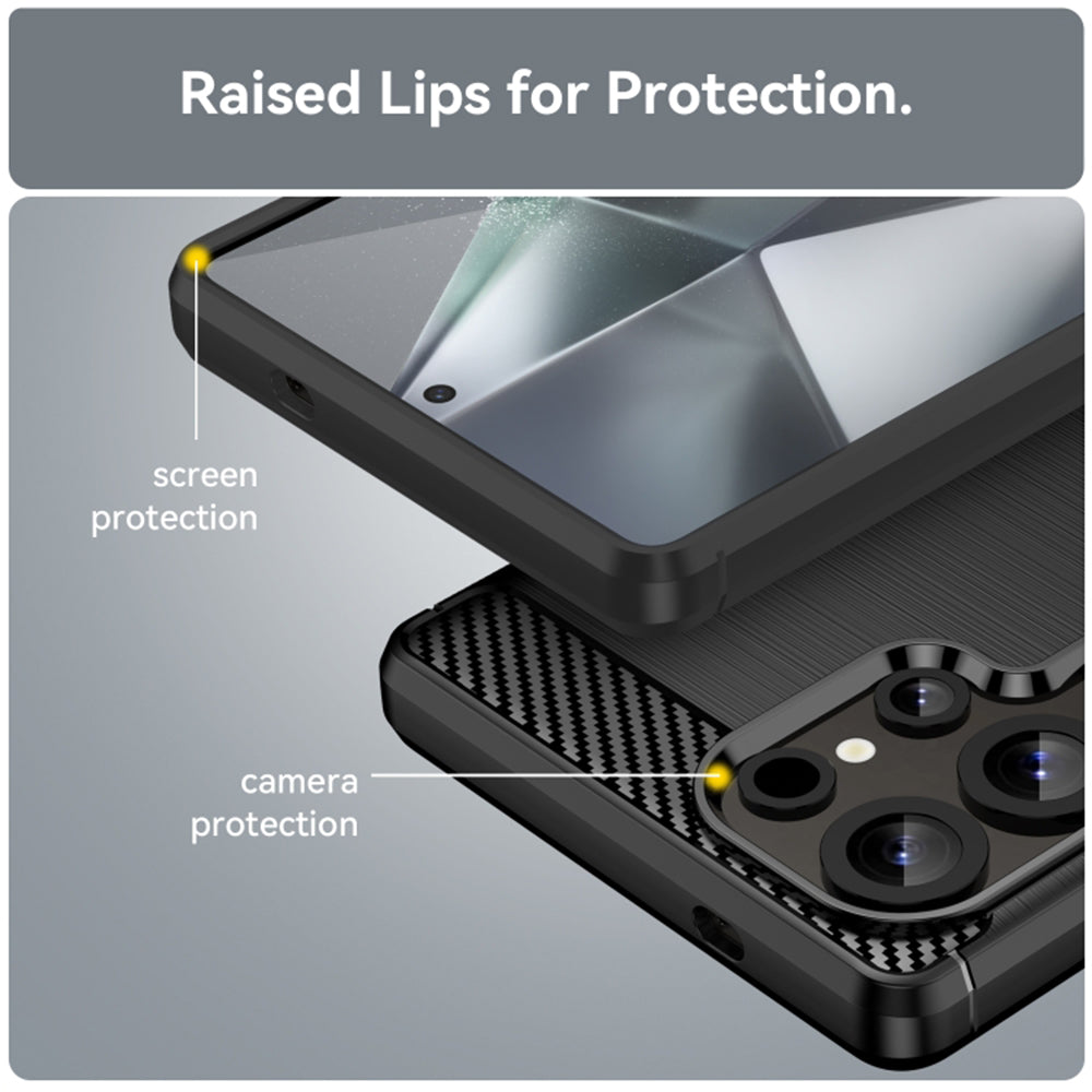 Coque pour Samsung Galaxy S25 Ultra S938, Techsuit, Carbone, Noire