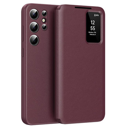 Coque pour Samsung Galaxy S25 Ultra S938, Techsuit, SmartView, Rouge