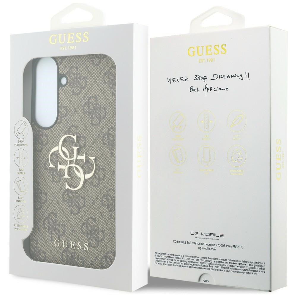 Hoes voor Samsung Galaxy S26 FE S741, Guess, 4G Metaallogo, Bruin