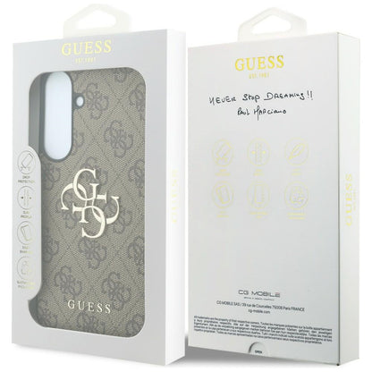 Hoes voor Samsung Galaxy S26 FE S741, Guess, 4G Metaallogo, Bruin