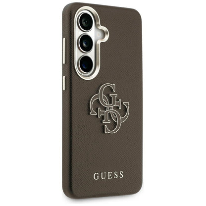 Coque pour Samsung Galaxy S26 Plus S947, Guess, 4G Grained Big and Classic Logo, Marron