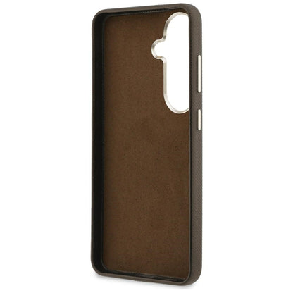 Coque pour Samsung Galaxy S26 Plus S947, Guess, 4G Grained Big and Classic Logo, Marron