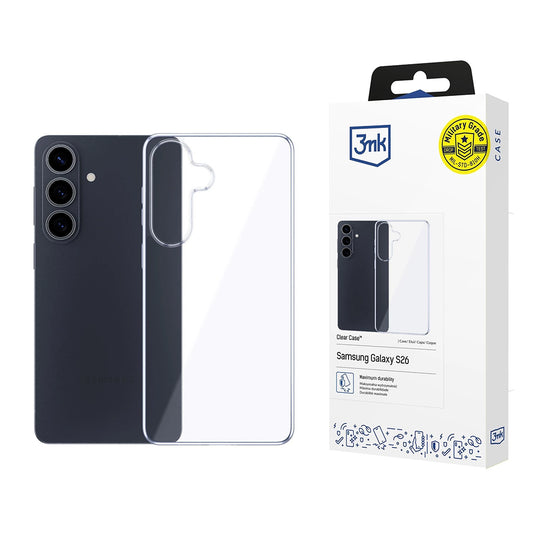 Hoes voor Samsung Galaxy S26 S942, 3MK, Clear, Transparant