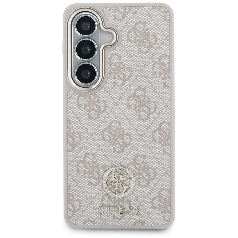 Étui pour Samsung Galaxy S26 S942, GUESS, 4G Big Rhinestone Triangle Strap, Rose
