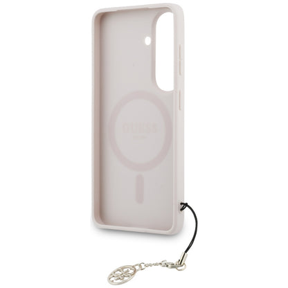 Étui pour Samsung Galaxy S26 S942, Guess, 4G Classic Logo Charm, Rose