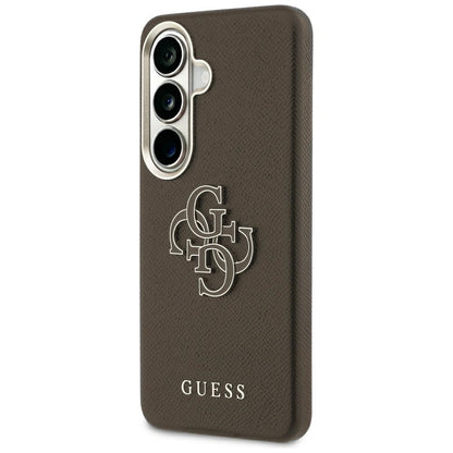 Coque pour Samsung Galaxy S26 S942, Guess, 4G Grained Big and Classic Logo, Marron