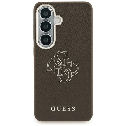 Coque pour Samsung Galaxy S26 S942, Guess, 4G Grained Big and Classic Logo, Marron