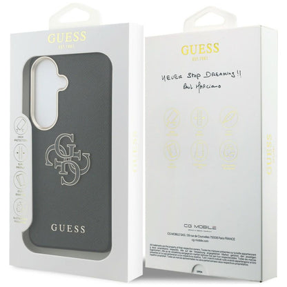 Étui pour Samsung Galaxy S26 S942, Guess, 4G Grained Big and Classic Logo, Noir