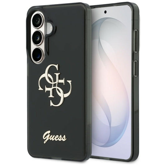 Étui pour Samsung Galaxy S26 S942, Guess, IML Big Metal 4G Script, Noir