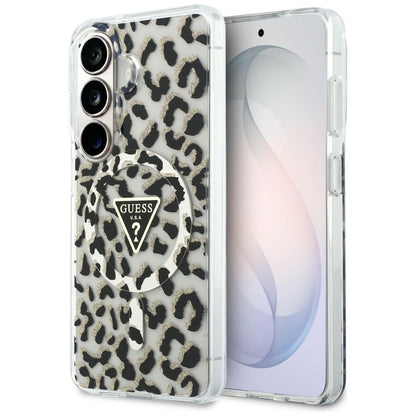 MagSafe hoesje voor Samsung Galaxy S26 S942, Guess, IML Leopard Pattern, Zwart