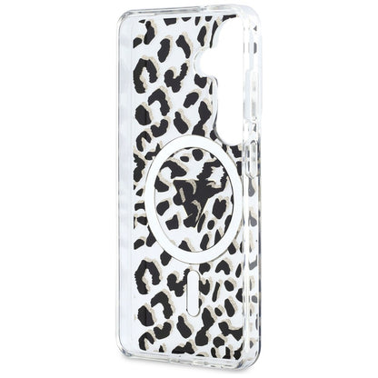 MagSafe hoesje voor Samsung Galaxy S26 S942, Guess, IML Leopard Pattern, Zwart
