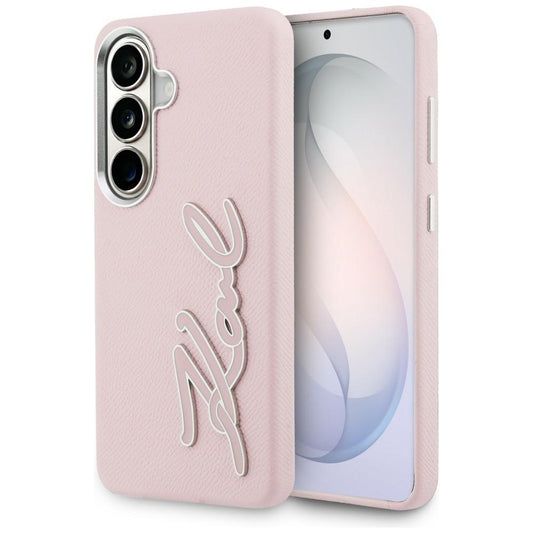 Hoes voor Samsung Galaxy S26 S942, Karl Lagerfeld, Signature Resin Logo, Roze