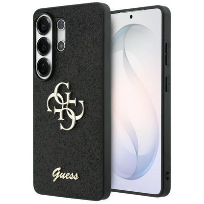 Étui pour Samsung Galaxy S26 Ultra S948, Guess, Fixed Glitter Big 4G Metal Frame, Noir