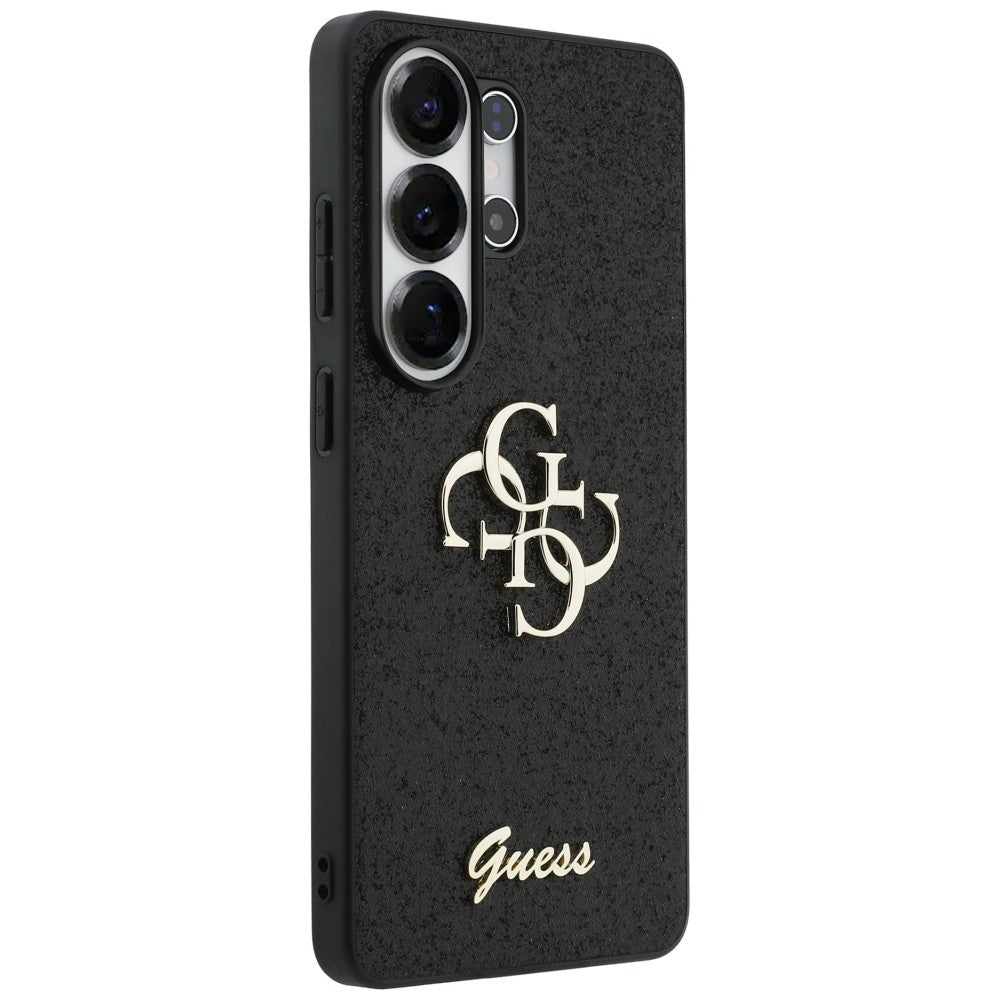 Étui pour Samsung Galaxy S26 Ultra S948, Guess, Fixed Glitter Big 4G Metal Frame, Noir