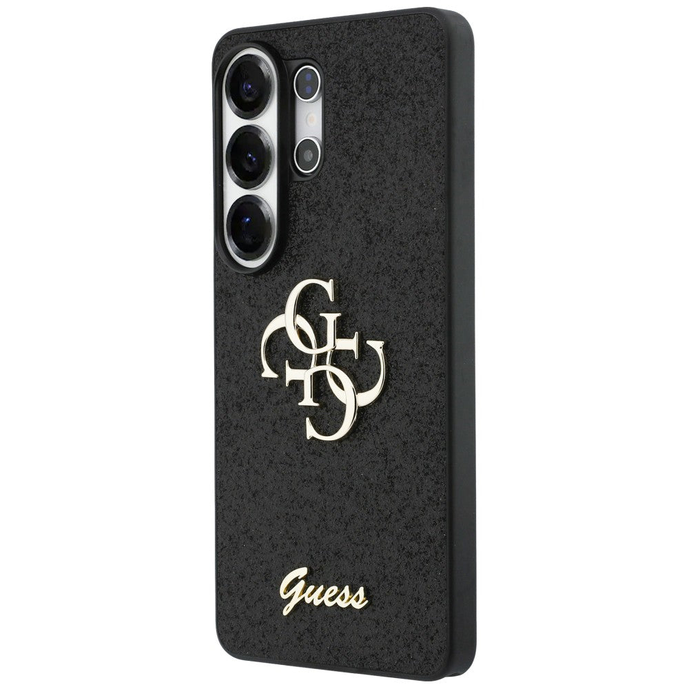 Étui pour Samsung Galaxy S26 Ultra S948, Guess, Fixed Glitter Big 4G Metal Frame, Noir