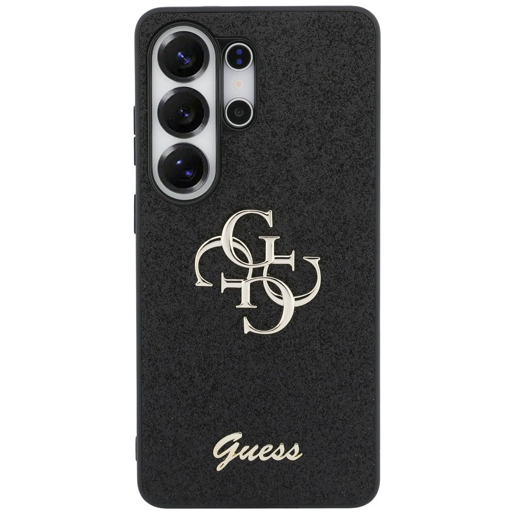 Étui pour Samsung Galaxy S26 Ultra S948, Guess, Fixed Glitter Big 4G Metal Frame, Noir