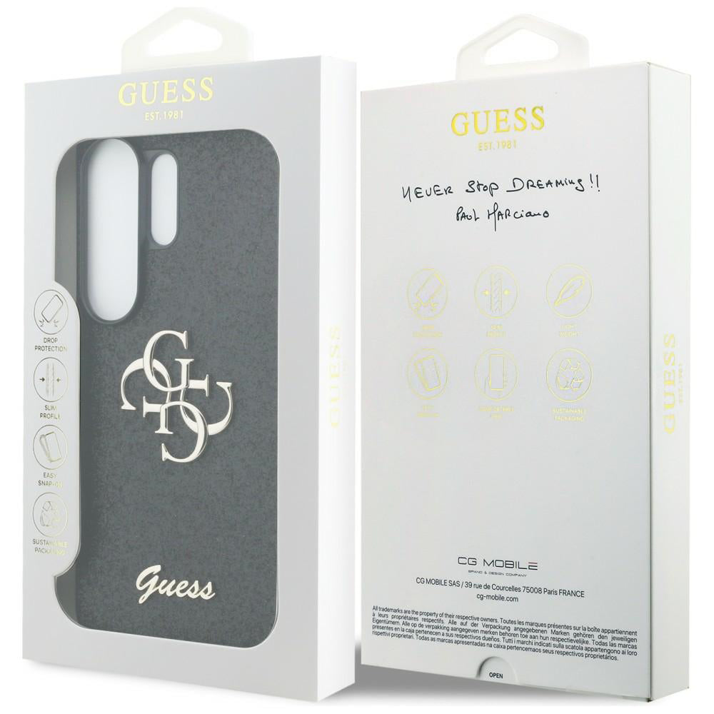 Étui pour Samsung Galaxy S26 Ultra S948, Guess, Fixed Glitter Big 4G Metal Frame, Noir
