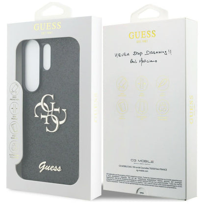 Étui pour Samsung Galaxy S26 Ultra S948, Guess, Fixed Glitter Big 4G Metal Frame, Noir